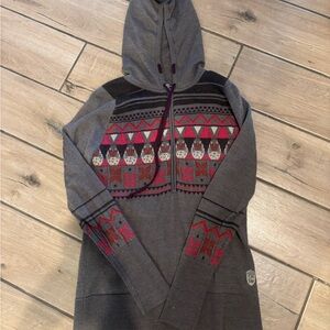 Smartwool Gray and Red Zip-Up Sweater Size M